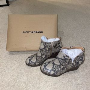 COPY - Lucky Brand Snake Print Booties/Wedges